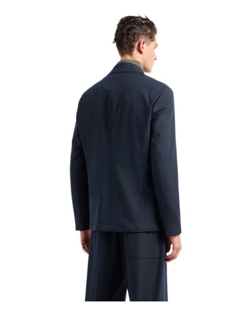 Chaqueta de doble botonadura marino Emporio Armani de hombre de color Blue