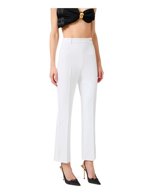 Elisabetta Franchi White Flare Pants
