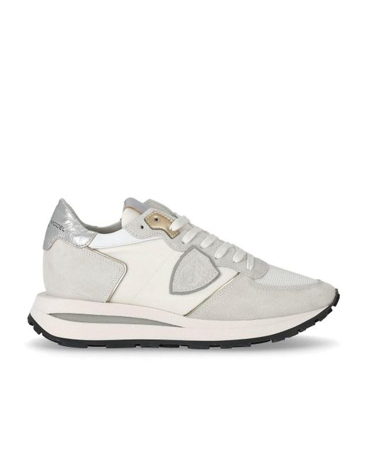 Sneaker tropez haute low bianca di Philippe Model in White