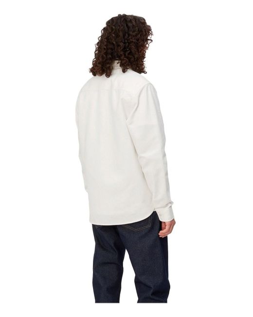 Carhartt White L/s Clink Ivory Shirt for men