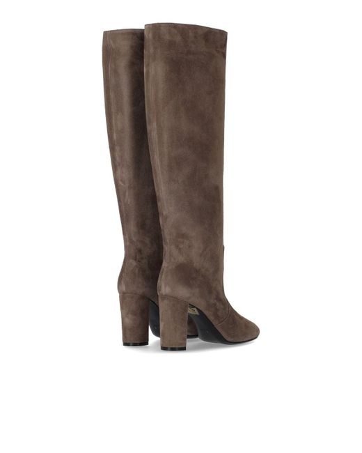 Via Roma 15 Brown Suede Heeled High Boot