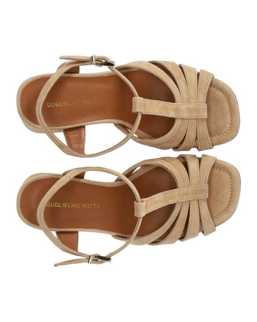 Guglielmo Rotta Brown Jersey Heeled Sandal