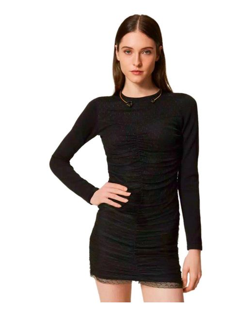 Twinset Black Plumetis Dress