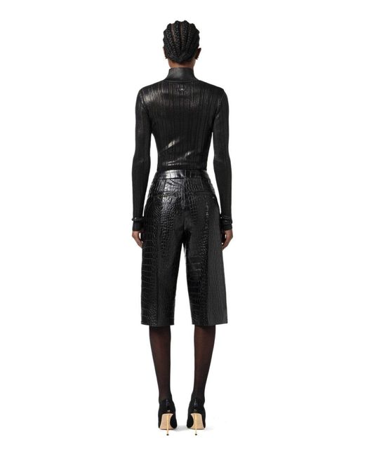 Elisabetta Franchi Black Turtleneck Top