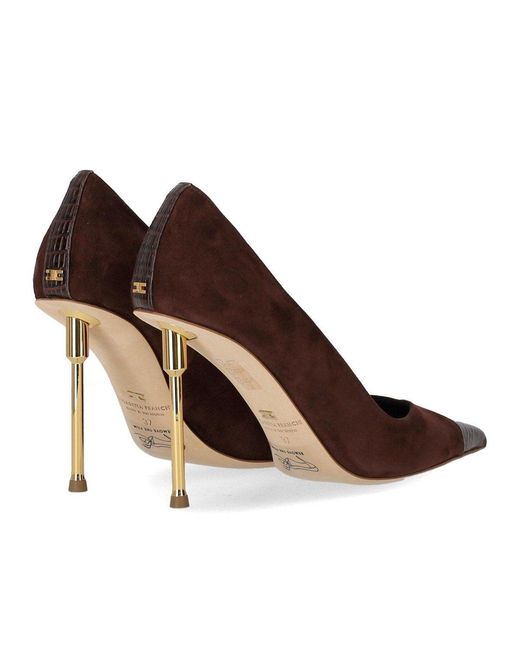 Elisabetta Franchi Brown Suede Pump
