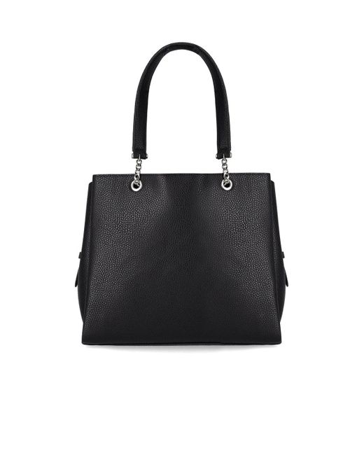 Emporio Armani Black Shopping Bag With Charm