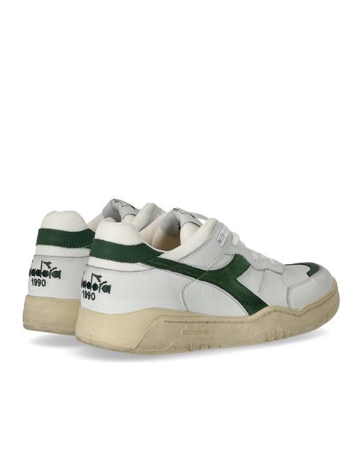 Diadora White B.560 Used Green Sneaker for men