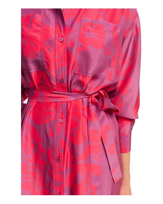 Essentiel Antwerp Pink Foxglove Fuchsia Shirt Dress