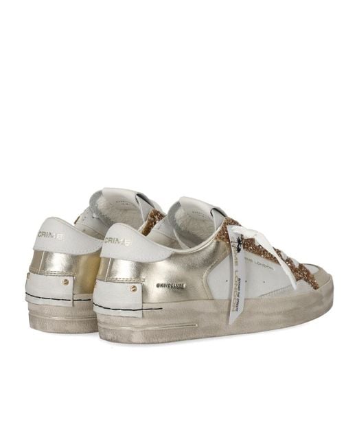 Zapatilla sk8 deluxe platinum glam Crime London de color White