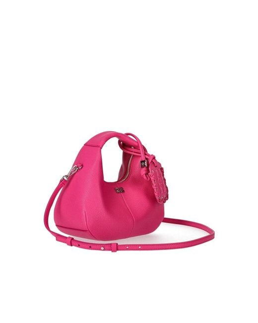Ganni Pink Mini Hobo Fucsia Handbag