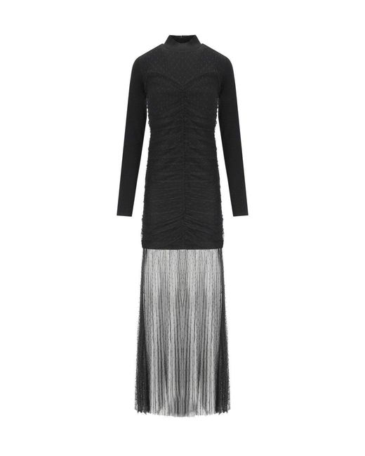 Twinset Black Plumetis Long Dress