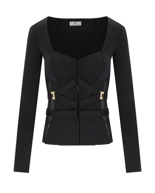 Elisabetta Franchi Black Bustier Jacket