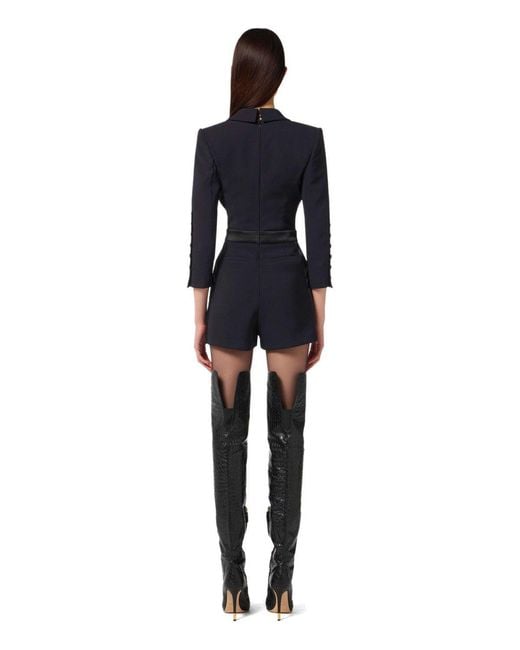 Elisabetta Franchi Black Double-Breasted Jumpsuit