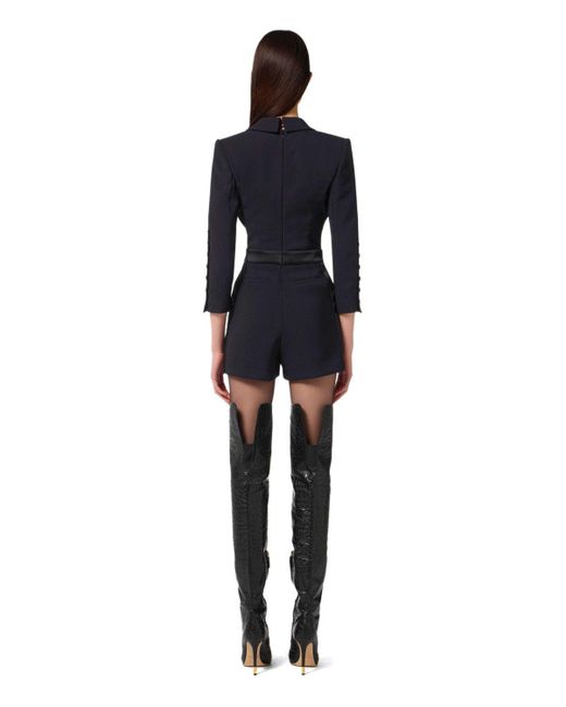 Elisabetta Franchi Black Double-Breasted Jumpsuit