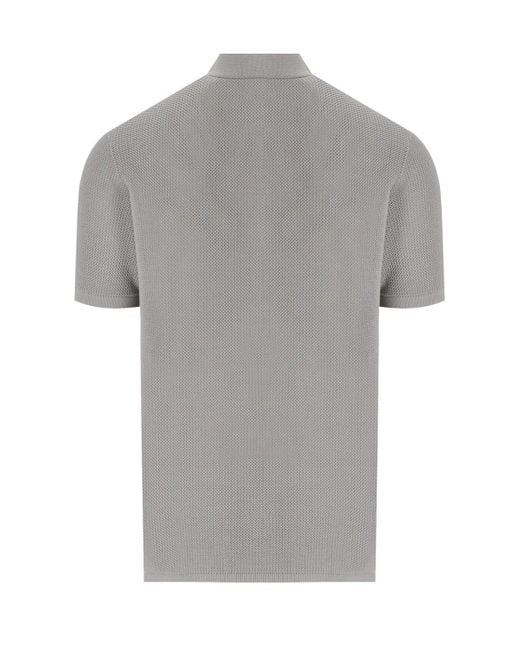 Emporio Armani Mesh Poloshirt in het Gray voor heren
