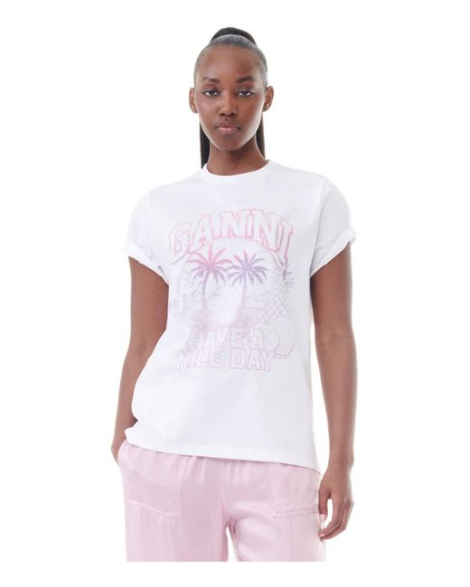 Ganni White Cocktail weisses t-shirt