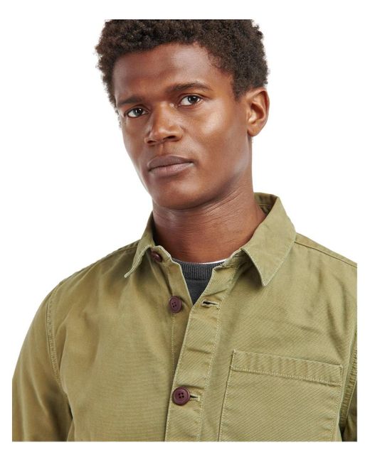Barbour Green Washed Overshirt for men