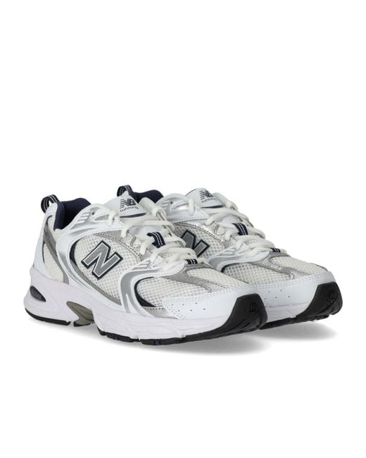 New Balance White 530 Silver Sneaker for men