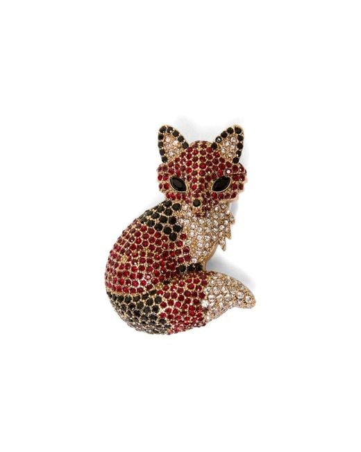 Weekend by Maxmara Brown Perle Fox Brooch