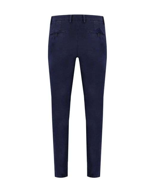 Manuel Ritz Blue Slim Fit Melange Trousers for men