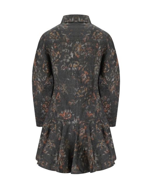 Ganni Gray Phantom Floral Dress