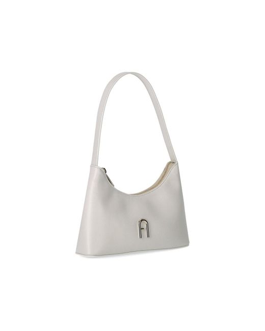 Furla White Diamante Mini Marshmallow Shoulder Bag