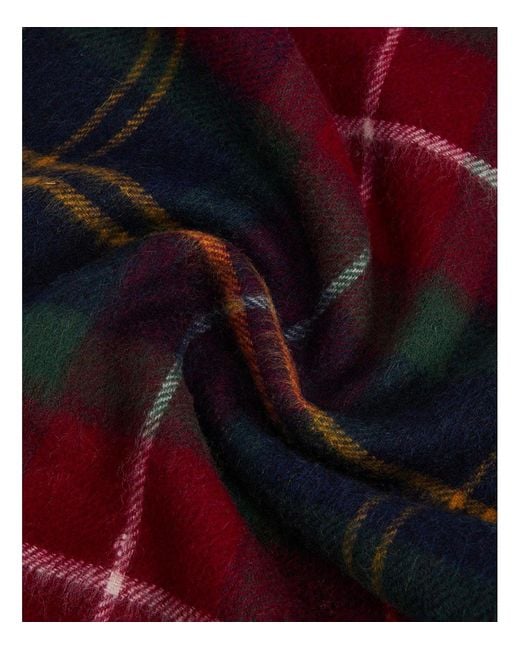 Barbour Blue Wool Cashmere Winterberry Tartan Scarf for men