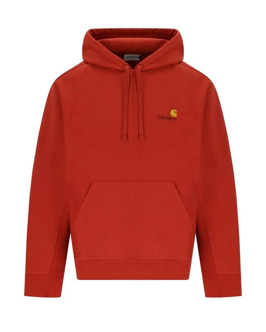 Carhartt Red American Script Oxide Hoodie for men