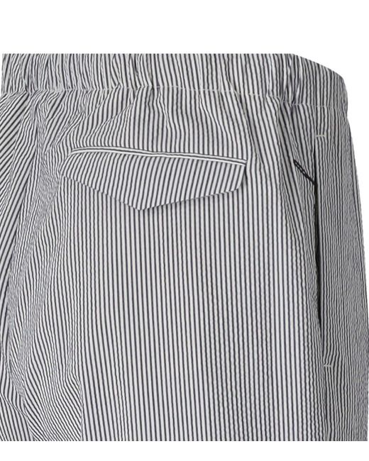 Cruna Gray Burano And White Striped Trousers for men