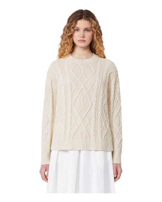 Weekend by Maxmara White Tenore Ecru Crewneck Sweater