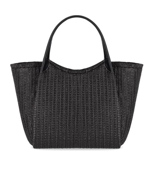 Emporio Armani Black Straw Handbag