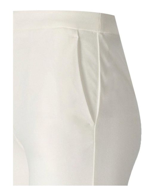 Twin Set White Cropped Trousers With Buttons
