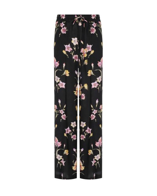 Twinset Black E wide leg hose mit blumen