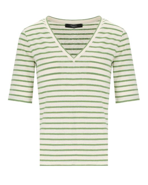 T-Shirt Opzione A Righe di Weekend by Maxmara in Green
