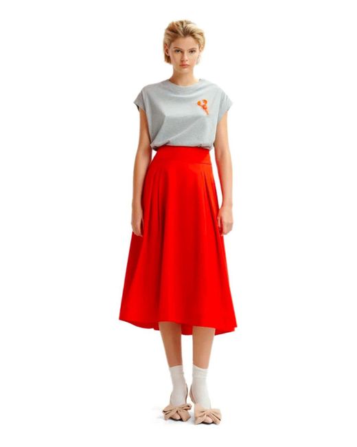 Essentiel Antwerp Red Hosanna Midi Skirt