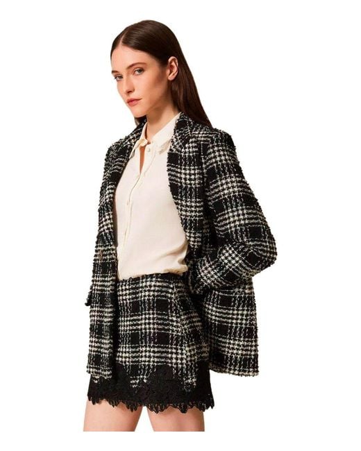 Twinset Black And Check Skirt