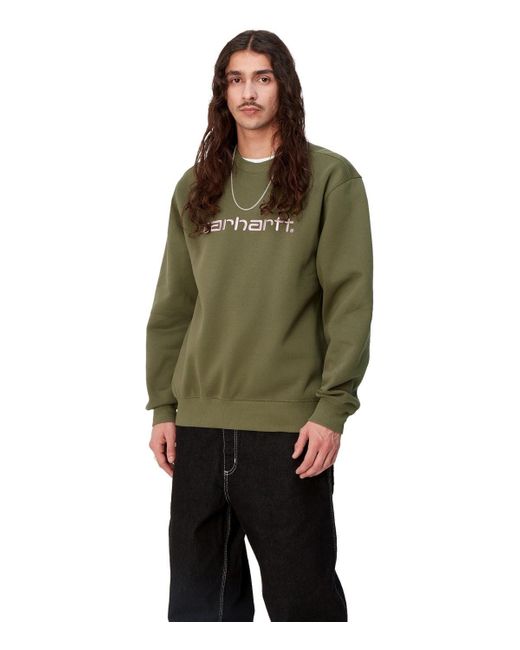 Carhartt Militäres sweatshirt mit logo in Green für Herren