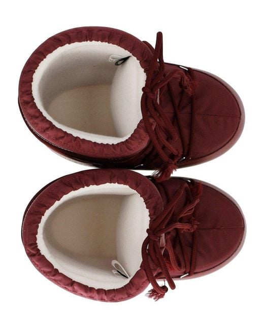 Moon Boot Red Icon Nylon Burgundy Snow Boot