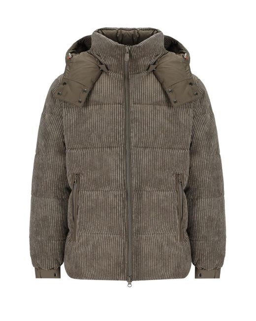 Save The Duck Gray Albus Mud Grey Hooded Padded Jacket for men
