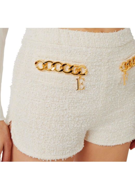 Shorts con catena burro di Elisabetta Franchi in White