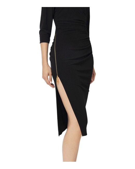 Elisabetta Franchi Black Midi Dress