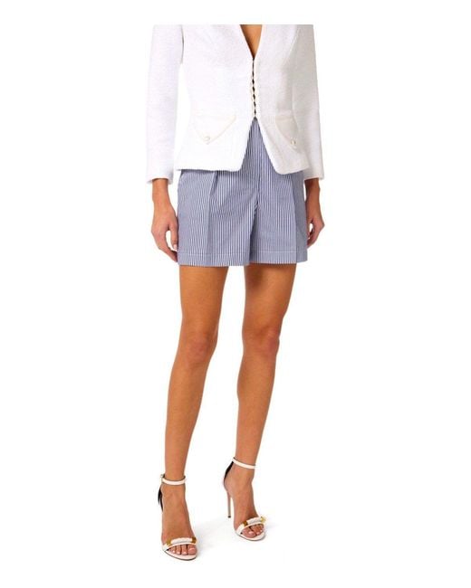 Elisabetta Franchi Blue Striped And Shorts