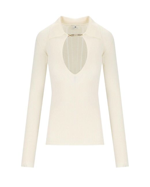 Elisabetta Franchi White Milk Polo Pullover