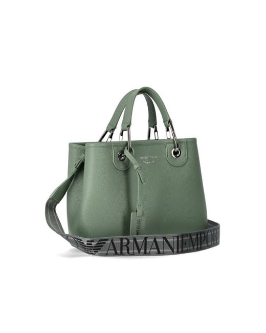 Emporio Armani Green Myea Small Sage Shopping Bag