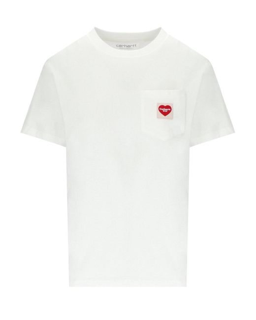 Carhartt W' S/s Pocket Heart T-shirt in het White