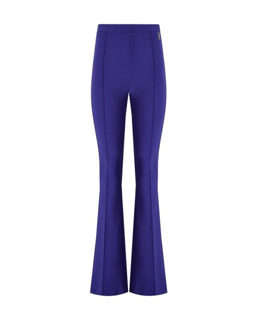 Elisabetta Franchi Purple Indigo Blue Flare Trousers