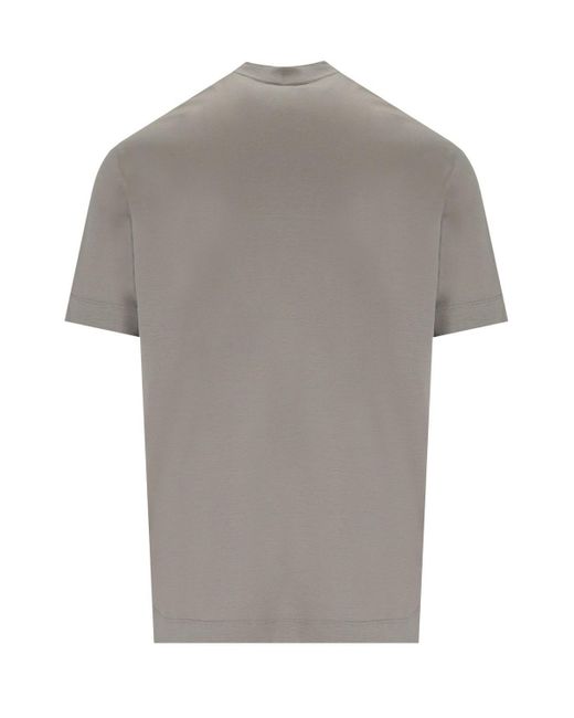 Emporio Armani Gray Puffy Moon T-Shirt With Logo for men
