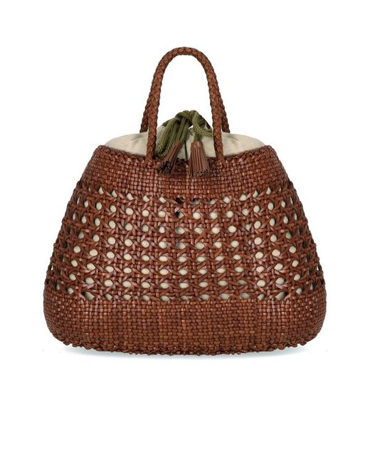 Borsa A Mano Santa Cano di Dragon Diffusion in Brown