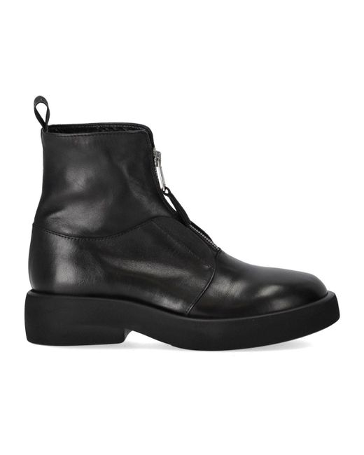 Elena Iachi Black Zipped Ankle Boot