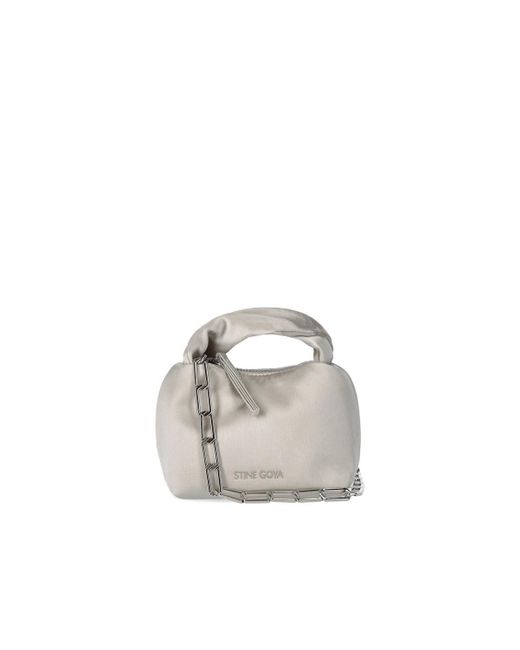 Stine Goya White ZIGGY Satin Grey Micro Bag